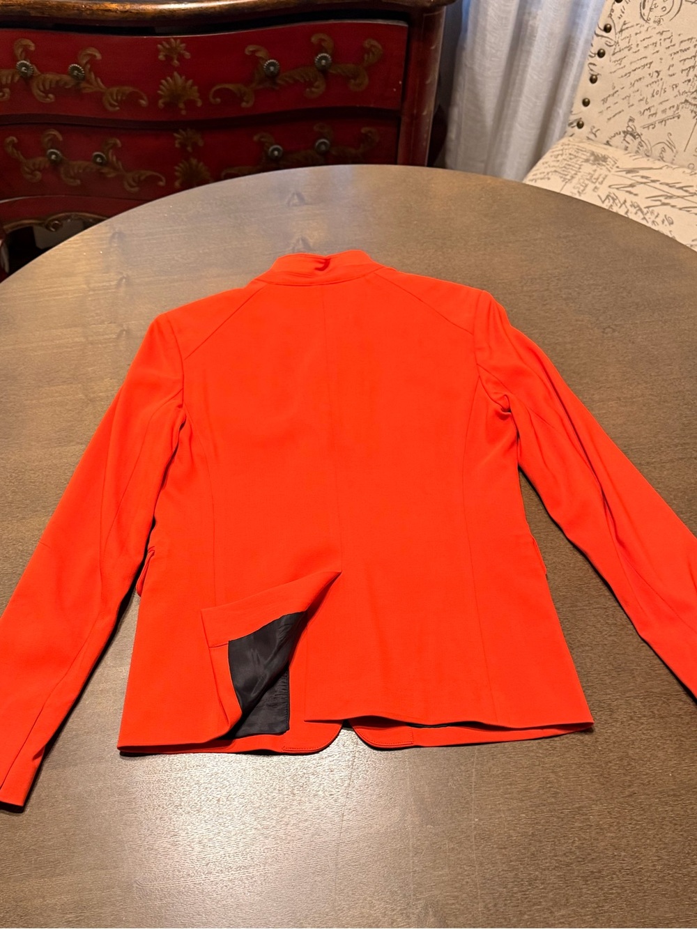 Rag & Bone Orange Blazer Satin Lapel One Button (stand collar)  Sz S/4 - Picture 4 of 12